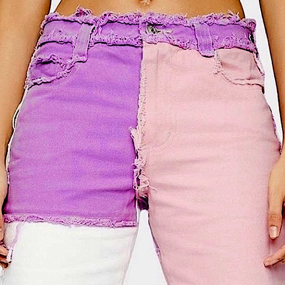 Jaded London Pastel Patchwork Boyfriend Fit Jeans - Picture 9 of 16